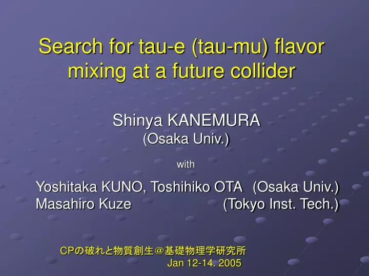 search for tau e tau mu flavor mixing at a future collider