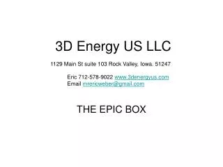 3D Energy US LLC