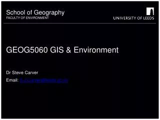 GEOG5060 GIS &amp; Environment
