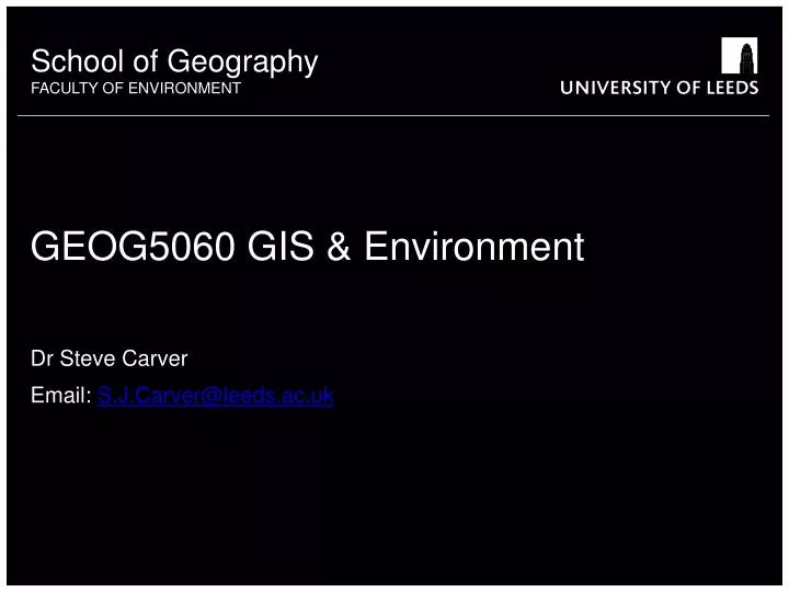 geog5060 gis environment