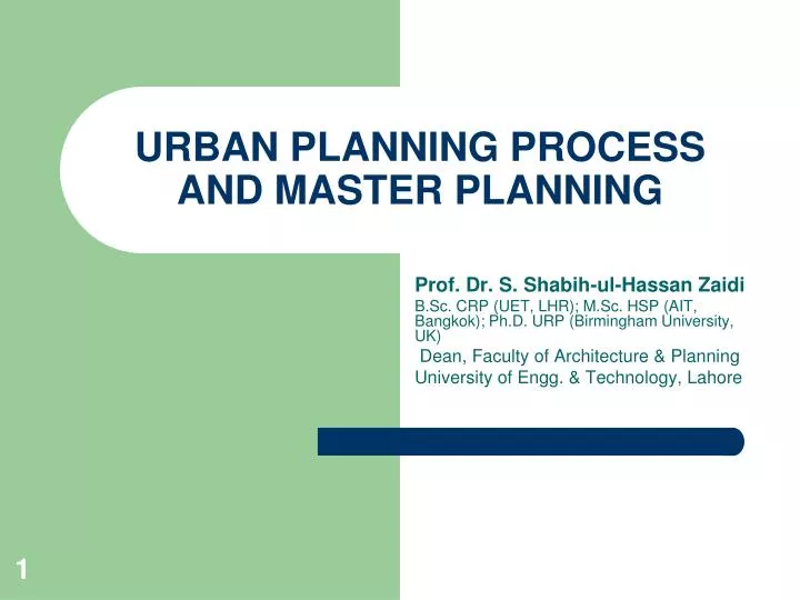 urban planning process and master planning
