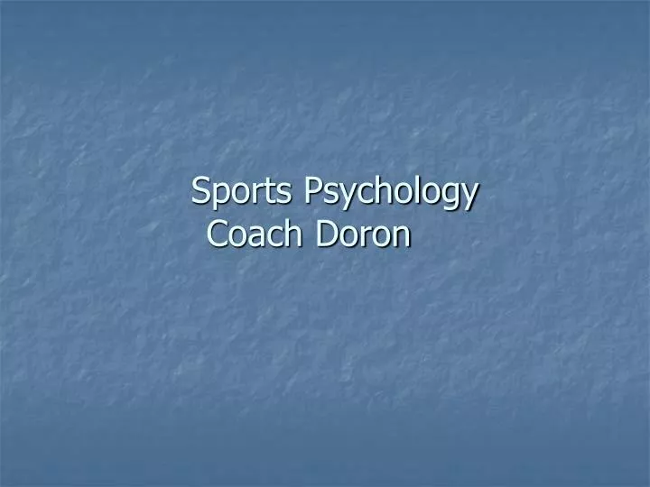 sports psychology coach doron