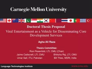 Doctoral Thesis Proposal