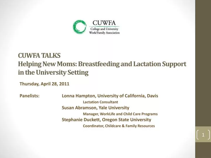 cuwfa talks helping new moms breastfeeding and lactation support in the university setting