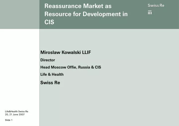 reassurance market as resource for development in cis