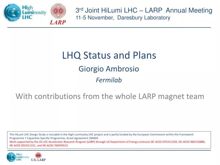 lhq status and plans