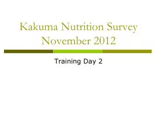 Kakuma Nutrition Survey November 2012