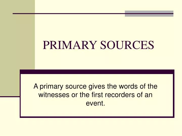 primary sources