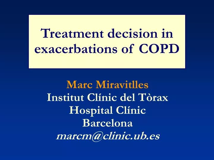 treatment decision in exacerbations of copd