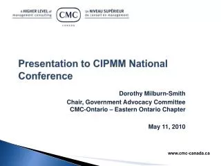 Presentation to CIPMM National Conference