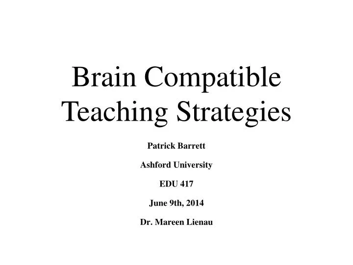 b rain compatible teaching strategies