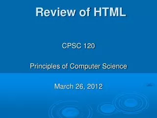 Review of HTML