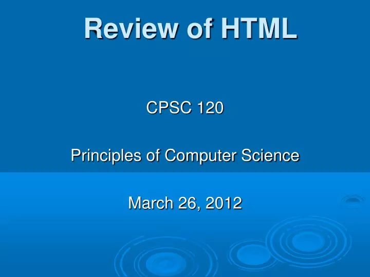 cpsc 120 principles of computer science march 26 2012