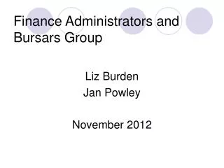 Finance Administrators and Bursars Group