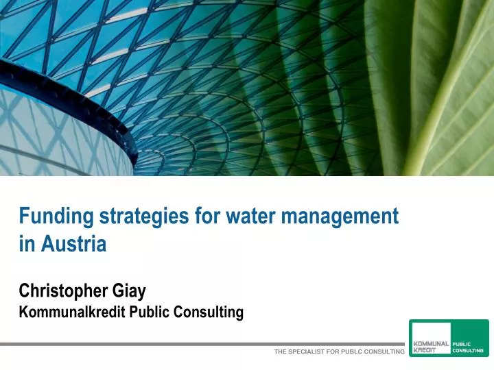 funding strategies for water management in austria