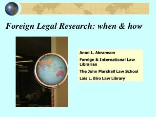 Foreign Legal Research: when &amp; how