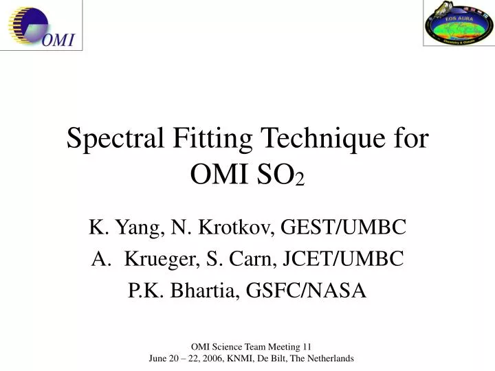 spectral fitting technique for omi so 2