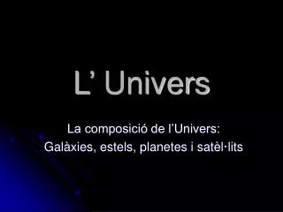 l univers