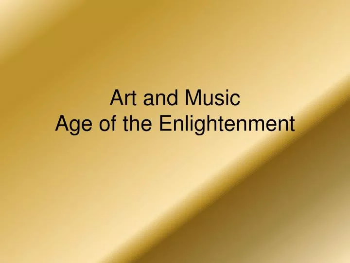 art and music age of the enlightenment