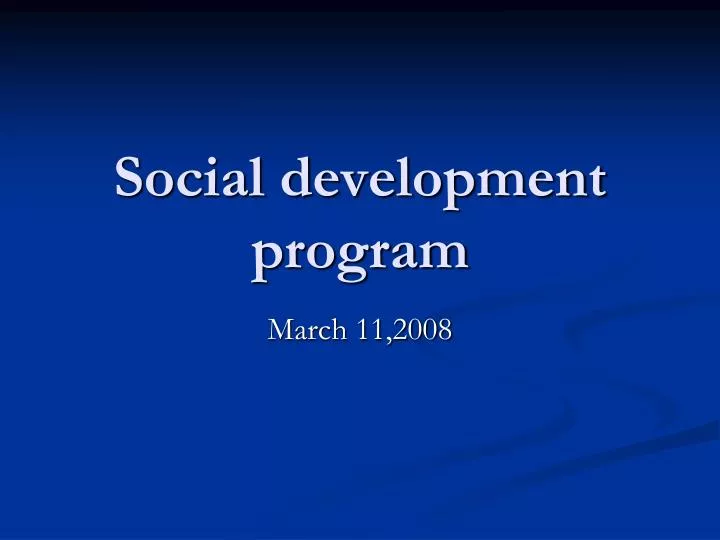 social development program