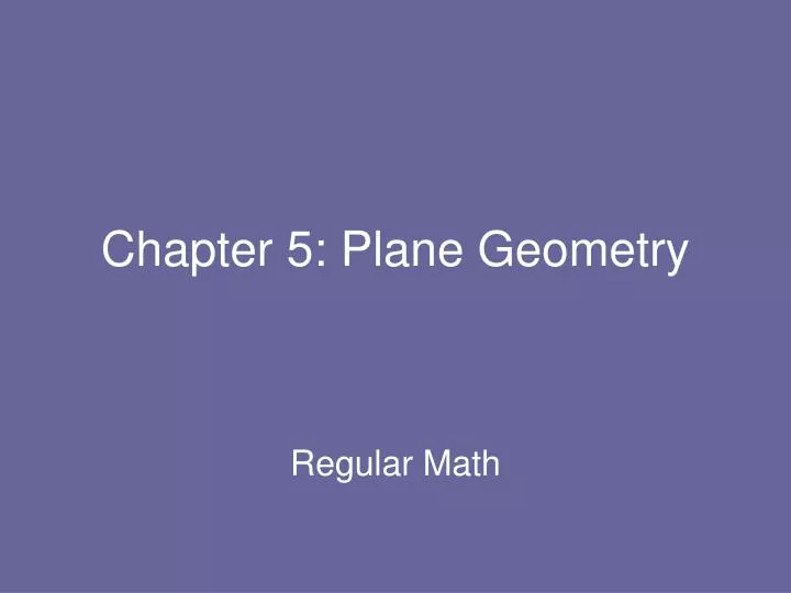 chapter 5 plane geometry