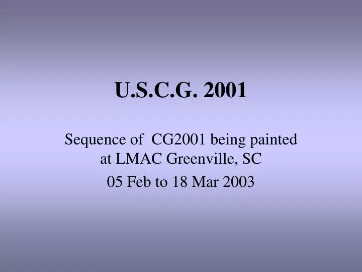 u s c g 2001