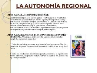 la autonom a regional
