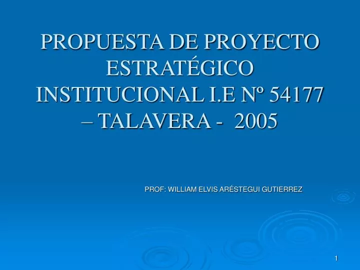 propuesta de proyecto estrat gico institucional i e n 54177 talavera 2005