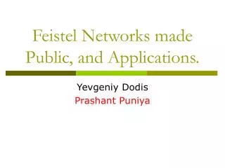 Feistel Networks made Public, and Applications.