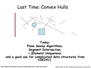 Last Time: Convex Hulls