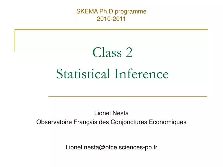 class 2 statistical inference