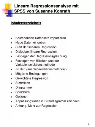 lineare regressionsanalyse mit spss von susanne konrath