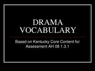 DRAMA VOCABULARY