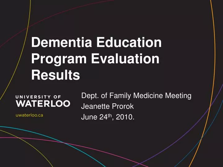 dementia education program evaluation results