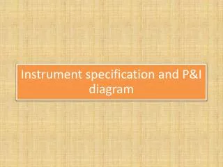 instrument specification and p i diagram