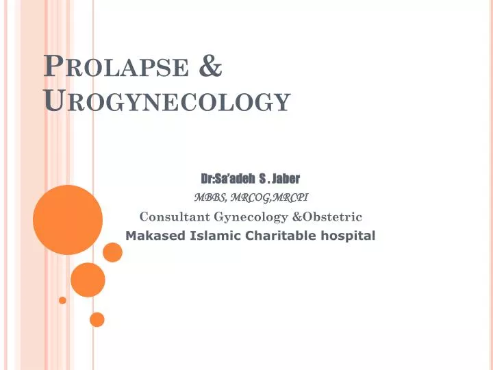 prolapse urogynecology