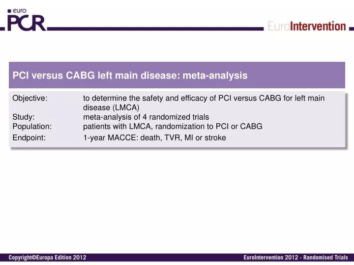 pci versus cabg left main disease meta analysis