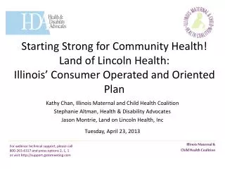 Starting Strong for Community Health! The Affordable Care Act and Medicaid Expansion