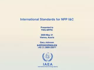 International Standards for NPP I&amp;C