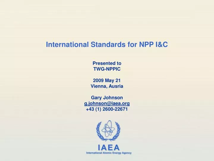 international standards for npp i c