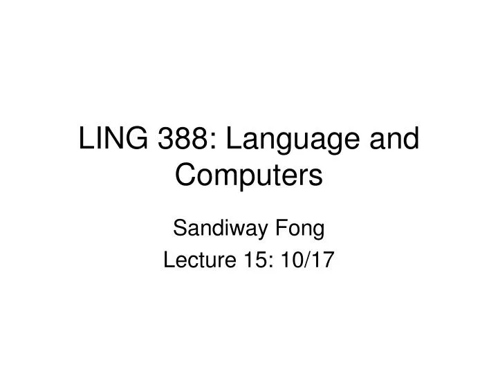 ling 388 language and computers