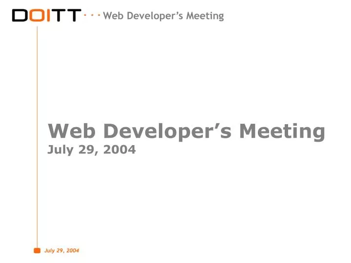 web developer s meeting july 29 2004