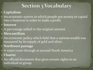 Section 3 Vocabulary
