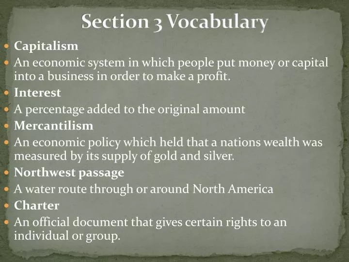 section 3 vocabulary