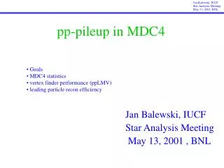 pp-pileup in MDC4