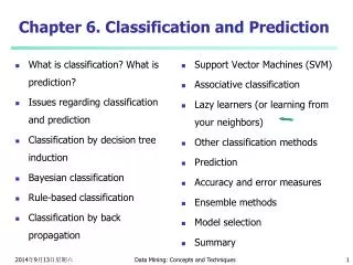 Chapter 6. Classification and Prediction