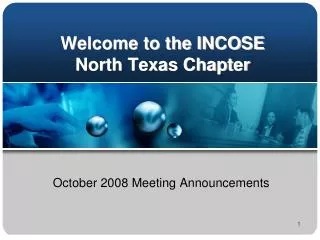 Welcome to the INCOSE North Texas Chapter