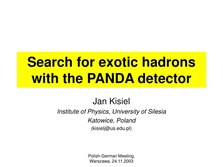 search for exotic hadrons with the panda detector