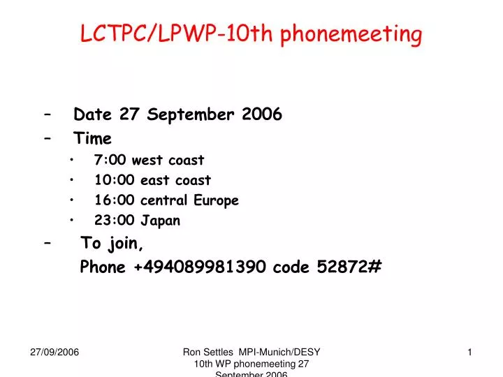 lctpc lpwp 10th phonemeeting