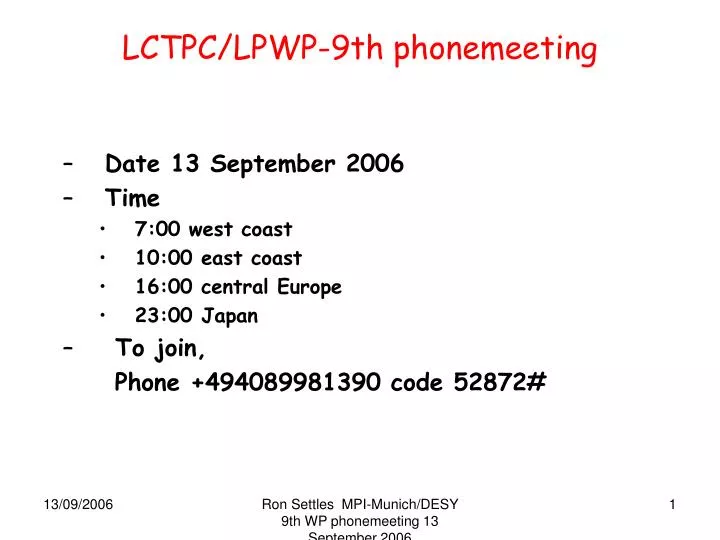 lctpc lpwp 9th phonemeeting
